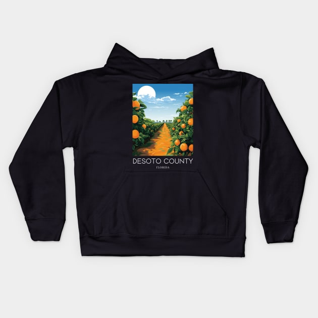 A Pop Art Travel Print of DeSoto County - Florida - US Kids Hoodie by Studio Red Koala